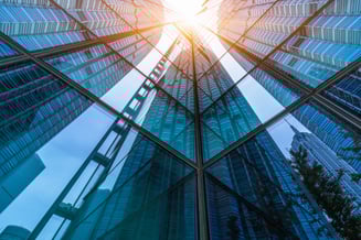 Glass architecture of modern building